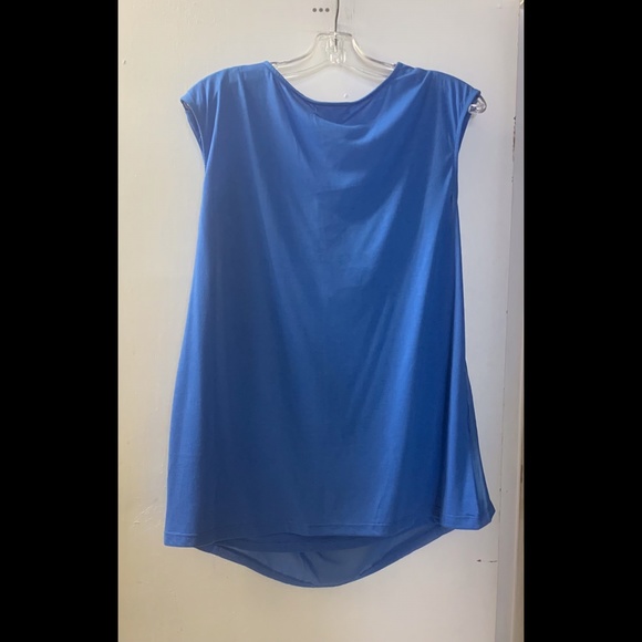 🌟 Full Figure Drape-neck Tank with Chiffon Overlay - Picture 3 of 4